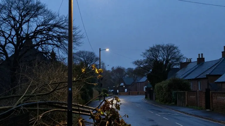 Illustration for: Storms Leave 90,000 UK Homes Dark as Winds Return